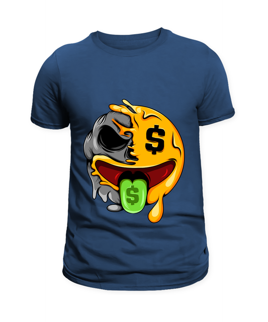 “Crazy Emoji Cartoon T-Shirt”  “Multi-Face Emoji Graphic Tee”  “Expressive Emoji Art Tee”